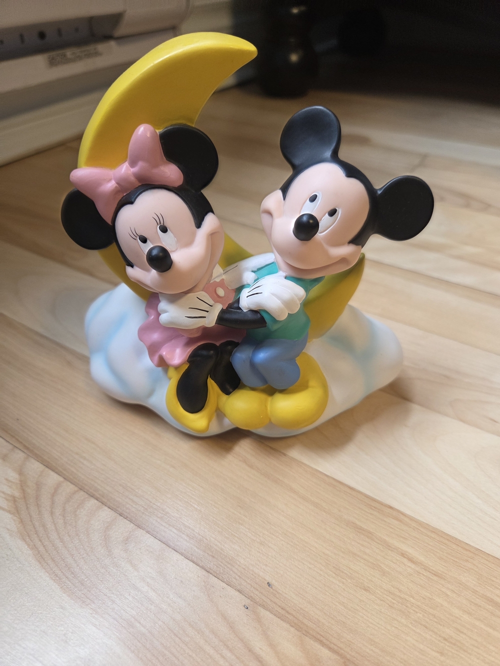 Disney Mickey and Minnie Moon Piggy Bank - Pink, Yellow, Black